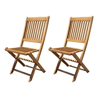 Set X 2 Sillas Plegable Acacia sin Brazos Bristol