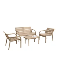 Juego de Terraza Sala Exterior Polipropileno 4 Piezas Confort Taupe
