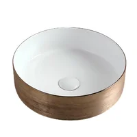 Lavamanos de Sobreponer Cerámico Circular Cobre Cepillado Sensi Dacqua