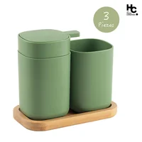 Set de 3 Accesorios  Baño Aiello Verde