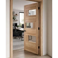 Puerta Horizontal 3 Vidrios Pino 86x210cm Holztek