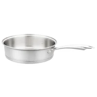 Sartén en Acero Inoxidable 24cm Open Plateado Libre de PFOA con Recubrimiento Interior Acero Esmaltado Apto para Inducción Just Home Collection