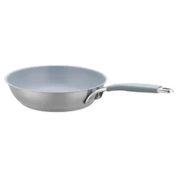 Sartén en Acero Inoxidable Antiadherente 24cm Forlì Plateado Recubrimiento Interior en Acero Esmaltado Libre de PFOA Apto para Inducción Just Home Collection