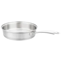 Sartén en Acero Inoxidable 28cm Open Plateado Recubrimiento Interior Acero Esmaltado Libre de PFOA Apto para Inducción Just Home Collection
