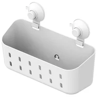 Canasto para Ducha Succión Rectangular Blanco