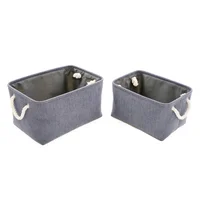 Organizadores de Tela por 2 Canastas Azul 40x22x28 cm Just Home Collection
