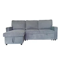 Sofá Cama 3 Puestos Corner Dallas 208x89x76 cm Gris