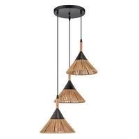 Lámpara Colgante Flam 3 Luces E27 Natural/Negro Certificado Just Home Collection