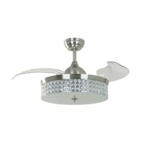 Ventilador Techo LED Lya Aspas Plegables Níquel