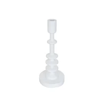 Candelabro Madera Blanco 28cm Bw