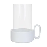 Portavela Vidrio Blanco 25cm Bw