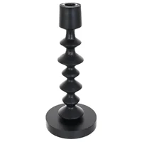 Candelabro Madera Negro 28cm Bw