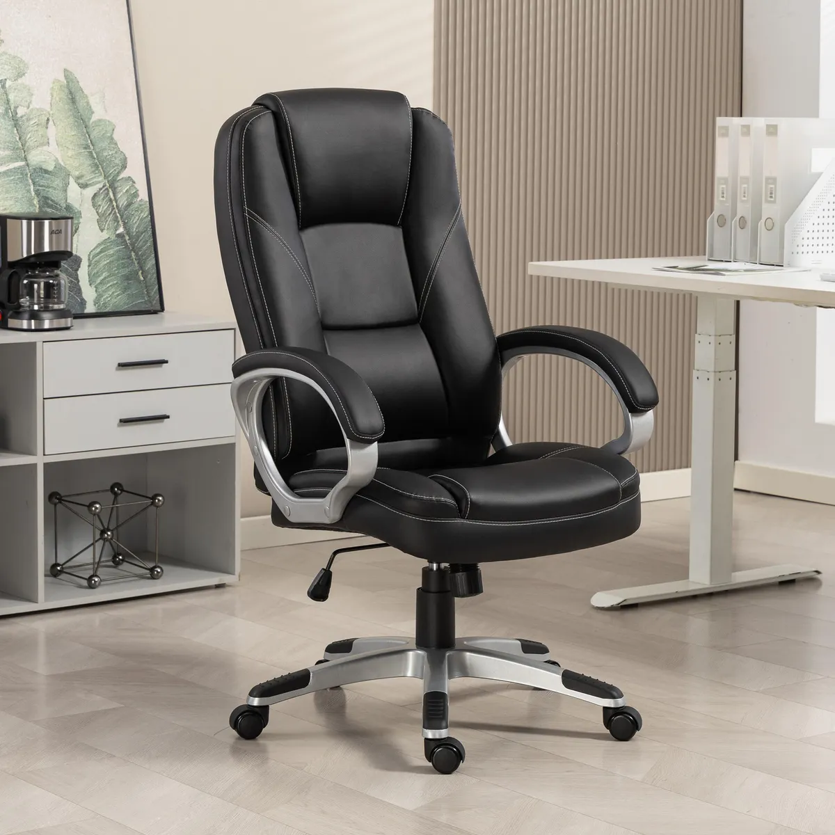 JUST HOME COLLECTION - Silla de Escritorio Tolosa 66x123,5x72 cm Negra