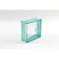Bloque Vidrio Olas Con Verde 19x19x8cm Holztek