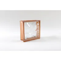 Bloque Vidrio Olas Con Naranja 19x19x8cm Holztek