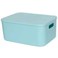 Caja Plástica con Tapa 24.8x35x15.3 cm Turquesa