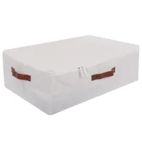 Caja Organizadora Tela Asa en Cuero con Cierre 59x39x18 Cm