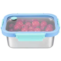 Contenedor Inoxidable Tapa Azul/Turquesa 1.2 Litros
