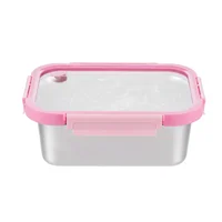 Contenedor Inoxidable Tapa Rosado 1.78 Litros