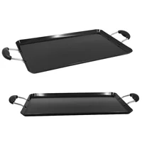 Plancha en Aluminio Antiadherente 48x29cm Libre de PFOA Negro con Manijas Just Home Collection