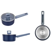Juego de Ollas Batería de Cocina Azul 5 Piezas Antiadherente Inducción Navy Nova Apto para Inducción Just Home Collection