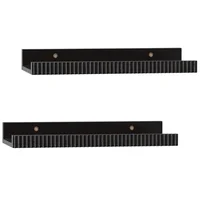 Set de 2 Repisas Flotantes 40x10 cm Negro