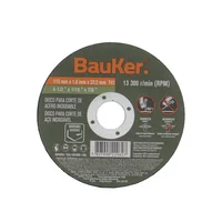Disco Abrasivo Corte Metal 4-1/2Pgx1.6Mm Bauker