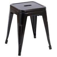 Silla Butaco Taburete Apilable Tolix 40x46 cm Metal Negro
