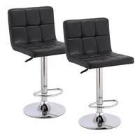 Set de 2 Sillas Bar Negro Acolchado