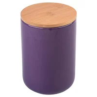 Frasco Tapa Bambú Terra Alto 1295ml Morado Just Home Collection