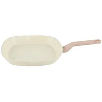 Sartén Parrilla en Aluminio Antiadherente 28cm Beige Libre de PFOA Apto para Inducción Just Home Collection