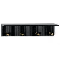 Repisa con Perchas 45.6x10x10cm Negro Just Home Collection