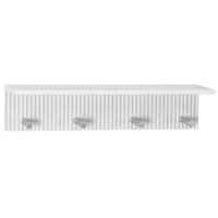 Repisa con Perchas 45.6x10x10cm Blanco Just Home Collection