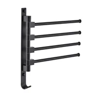 Colgador de Toallas X 4 Negro Aluminio Sensi Dacqua
