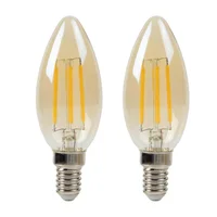 Set de 2 Bombillo Vela LED Filamento B35 3.5w E14 Luz Cálida