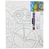 Mini Lienzo Pre-Dibujado para Pintar Bici Flor 20x25 cm Kolor