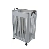 Canasta Plastica Para Ropa XXLt Plegable Blanca / Gris