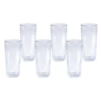 Juego de Vasos 6 Piezas en Vidrio Milano 325ml 15cm Transparente Just Home Collection