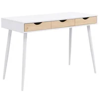 Escritorio Nexus Blanco/Café con 3 Cajones en Madera