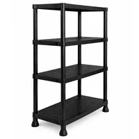 Estante Plástico 4 Niveles 61x31x131cm Negro Just Home Collection