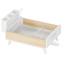 Escurridor de Platos Bambú Blanco 47.6x32x43 cm