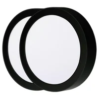 Panel LED Circular Sobreponer 18w Luz Cálida Negro