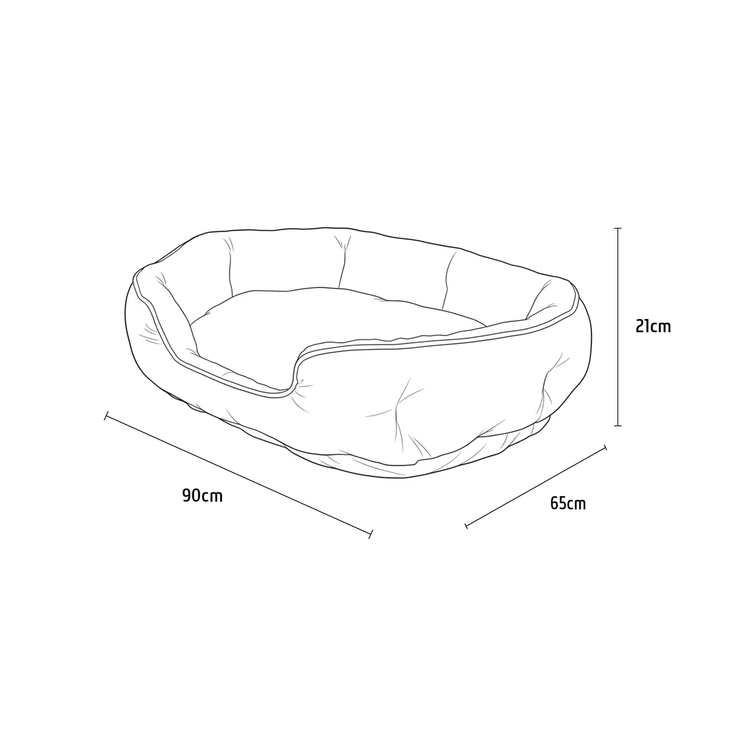 Cama Perro Oval L 90x65cm 9