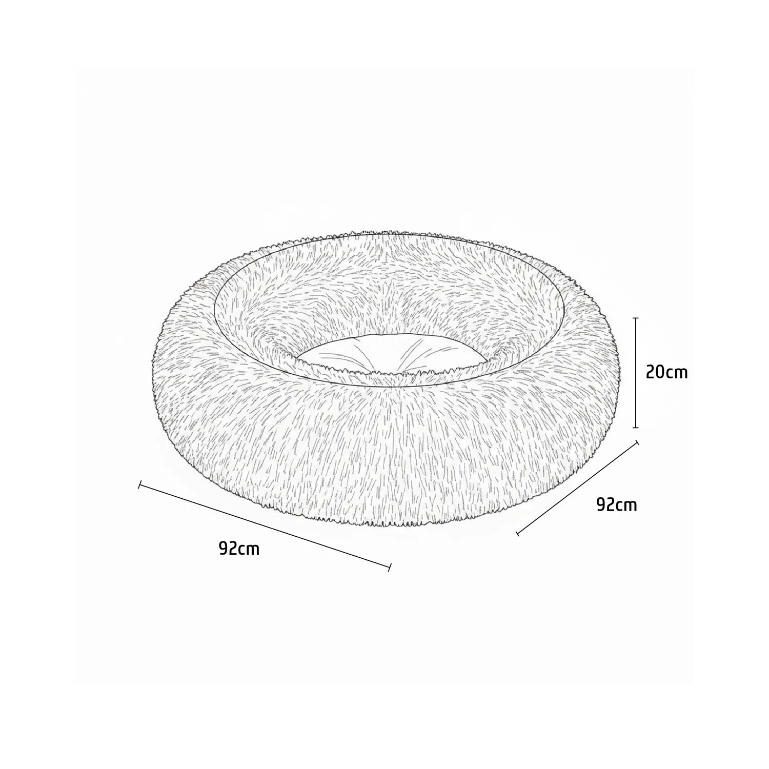 Cama para Perro Peluda L 92x20cm Surtido Petizoos 6