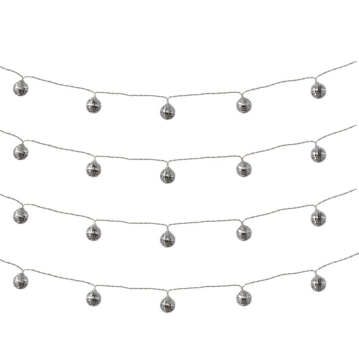 DEAR SANTA - Guirnalda Luz Led 20 Luces 315cm Bola Espejo de Pila 3 V Producto Certificado Dear Santa