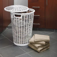 Canasta Plástica para Ropa 50 Litros Redonda Blanca Rimax