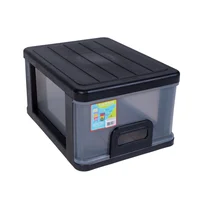 Cajón Plástico Apilable 33X23X43 cm Negro/Transparente Free Mold