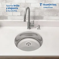 Lavaplatos Redondo Luna 38 BL Tramontina Perfecta en Acero Inoxidable 304 Pulido Ø38 cm