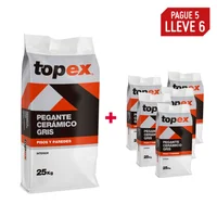 Pague 5 Lleve 6 Topex Cerámico Gris 25kg