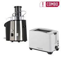 Combo Extractor de Jugos 900 ML + Tostadora 2 Puestos 750 Watts